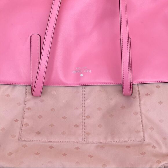 Kate Spade Pink Leather Tote/Shoulder Bag w/Dust Bag Spring Summer Brunch Weddin - Picture 11 of 14